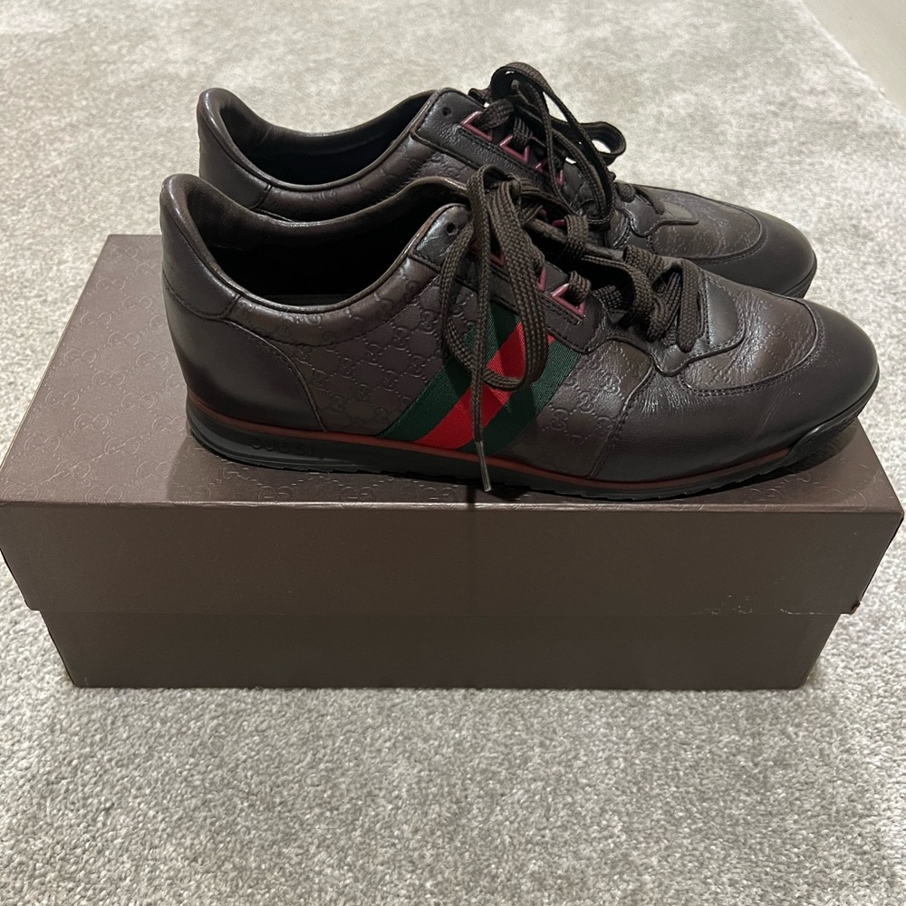 Brown Gucci Tennis Shoes